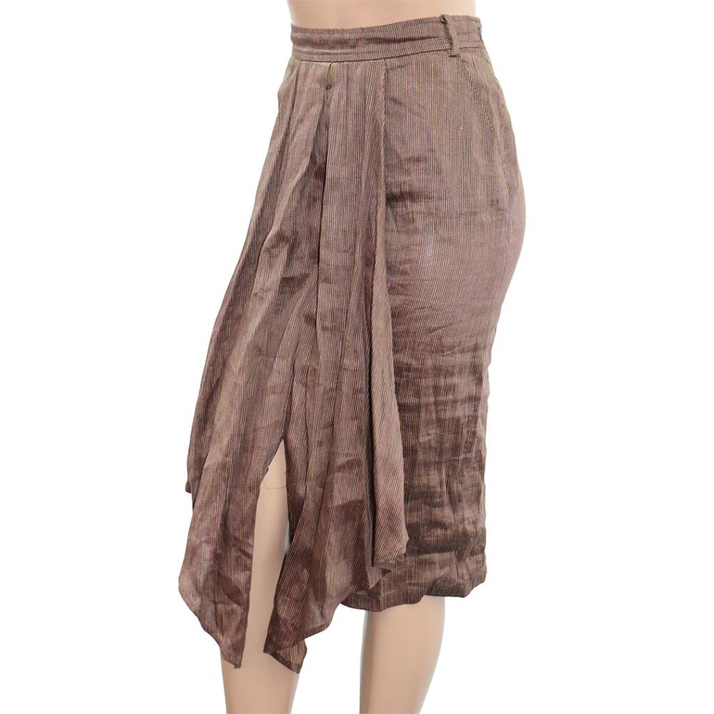 MaxMara Silk Linen Asymmetrical Midi Skirt 6/8 - Picture 3 of 6